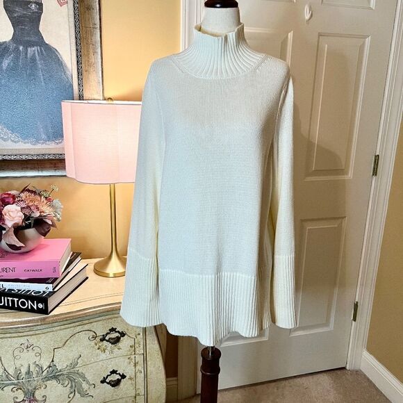 NWOT Free Assembly Oversize Funnel Neck Sweater Ivory Cream Size SMALL - Picture 8 of 11